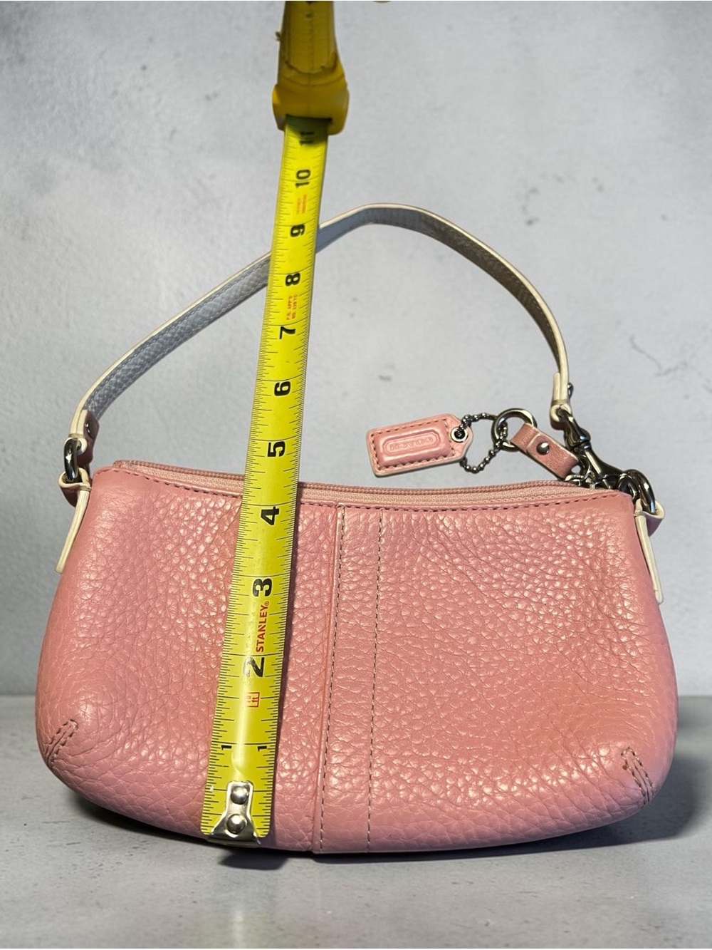 Coach Pink Pebbled Leather Shoulder Bag - Picture 3 of 6